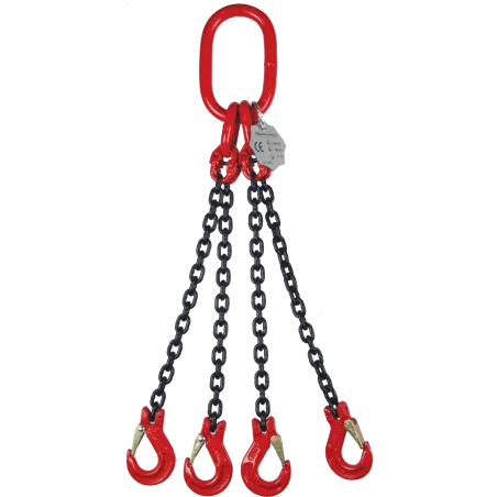 Élingue chaîne 4 brins - crochet à linguet