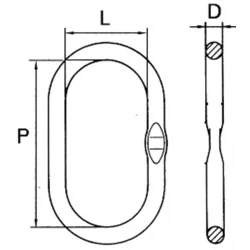 Maille de tête simple avec méplat - schéma
