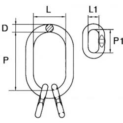 Maille de tête triple avec méplat - schéma