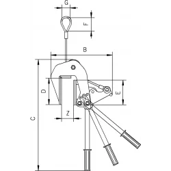 Pince de levage pour panneau bois - schema