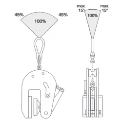 Pince de levage vertical anti-marquage - angle
