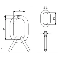 Maille de tête triple inox - schéma