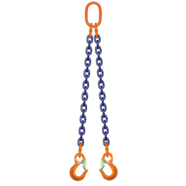 Élingue chaine 2 brins grade 100 - crochet à œil Élingue chaine 2 brins grade 100 - crochet à œil