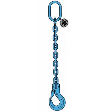Élingue chaîne 1 brin - crochet à linguet