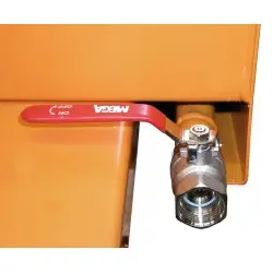 Bac à copeaux avec robinets de vidange