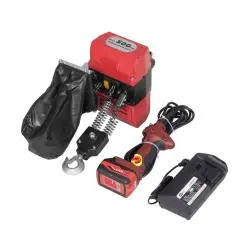 Palan à chaîne à batterie - commande détachable et batterie