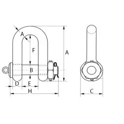 Manille droite à axe boulonné et écrou fixe à capacité de levage élevée-GREEN PIN ®
