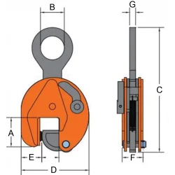 Pince de levage vertical - schema