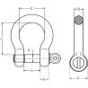 Manille de levage lyre HR axe vissé - schéma