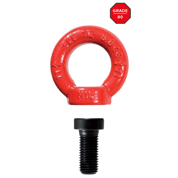 Rouge M12 × 18mm 1T Outil d'anneau d'oeil de levage Boulon à anneau en acier allié Rotation à 360 degrés Anneau de levage Vis Die Boulon de connexion Vis Anneau de levage universel 