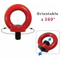 Anneau de levage orientable à visser 8.8