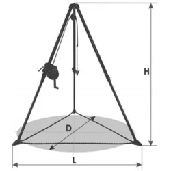 Trépied de levage réglable pour chantier - schema