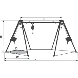 Portique d'intervention double EN795B - schema