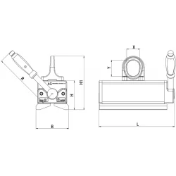 Aimant permanent pour profilés et tubes ronds - schéma