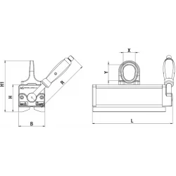 Aimant permanent pour tôles fines (3-15 mm) - schéma