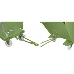 Benne basculante avec dispositif d'attelage