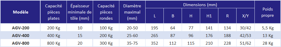 Aimant permanent pour poutres et profils metalliques - declinaisons