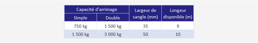 Sangle d'arrimage 2 pièces avec cliquet inox